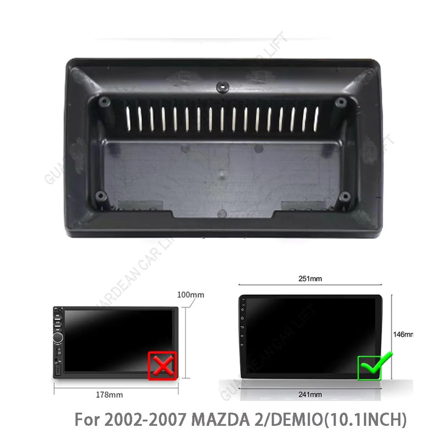 Autoradio Faszien Rahmen für 2002–2007 Mazda 2/Demio, 10,1 Zoll Android Stereo Player Dash Trim Panel, Schwarz - Bild 2