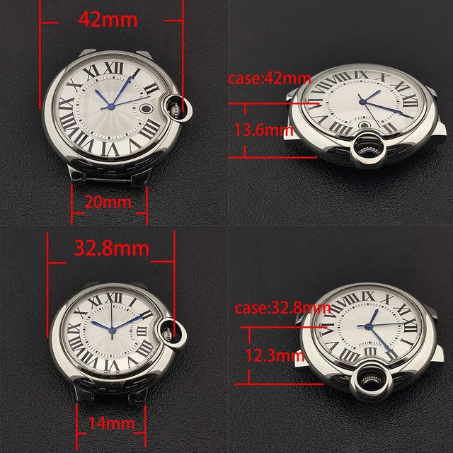 OUMASHI Uhrengehäuse Edelstahl, Silber, 42 mm / 32,8 mm, Unisex - Bild 1