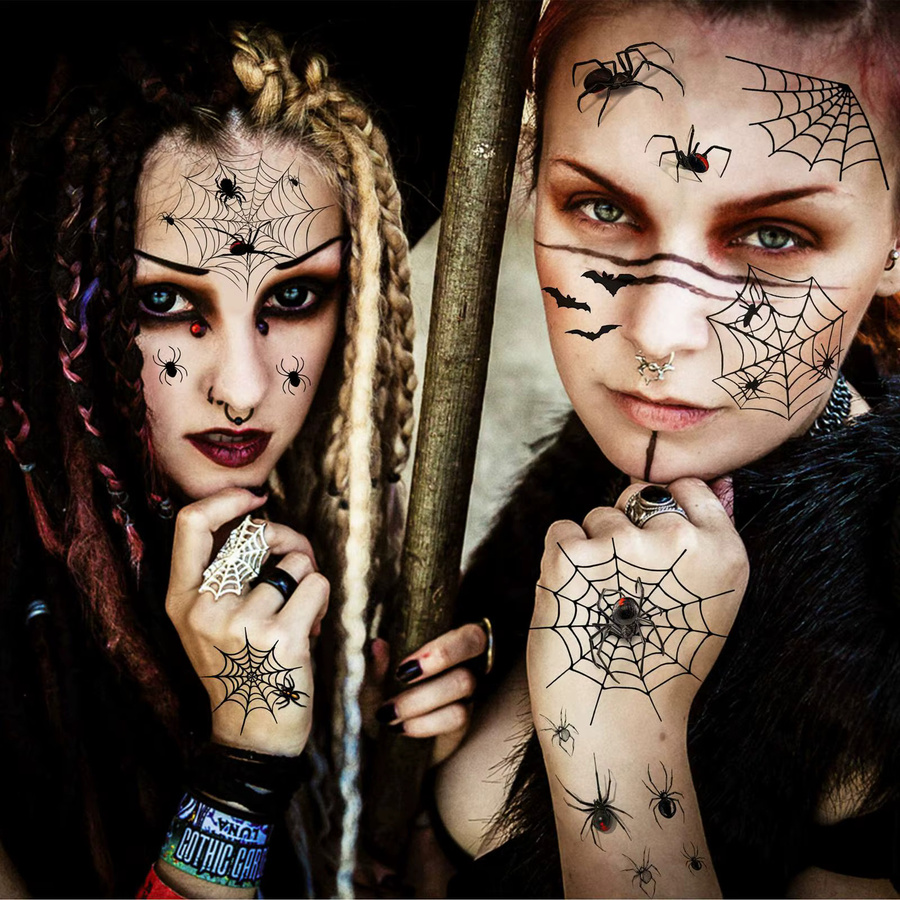 YURAN Spinnen-Tattoos, 8 Blatt, Unisex - Bild 3