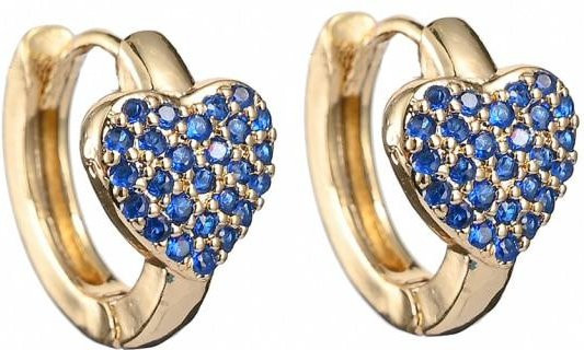 Pipitree Hoop Ohrringe, Herz, Gold Farbe, Zirkonia, Damen - Bild 1