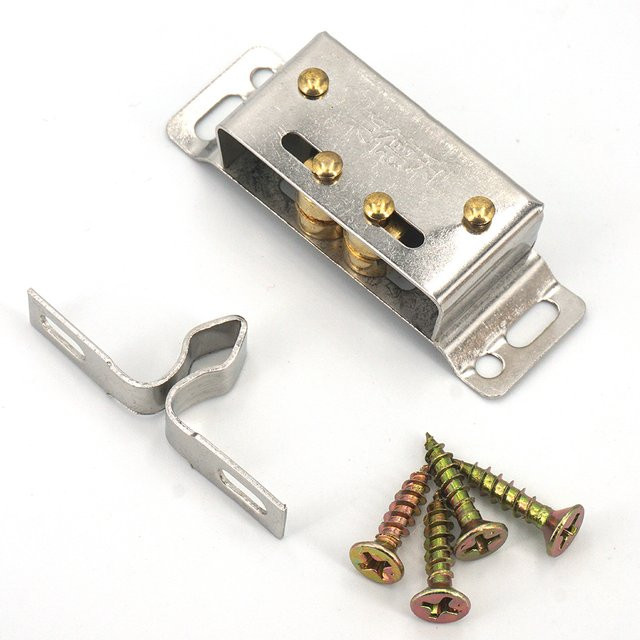 Edelstahl Türverschluss und Schrankstopper Set in Silber für Küchenschränke und Möbel - Bild 1