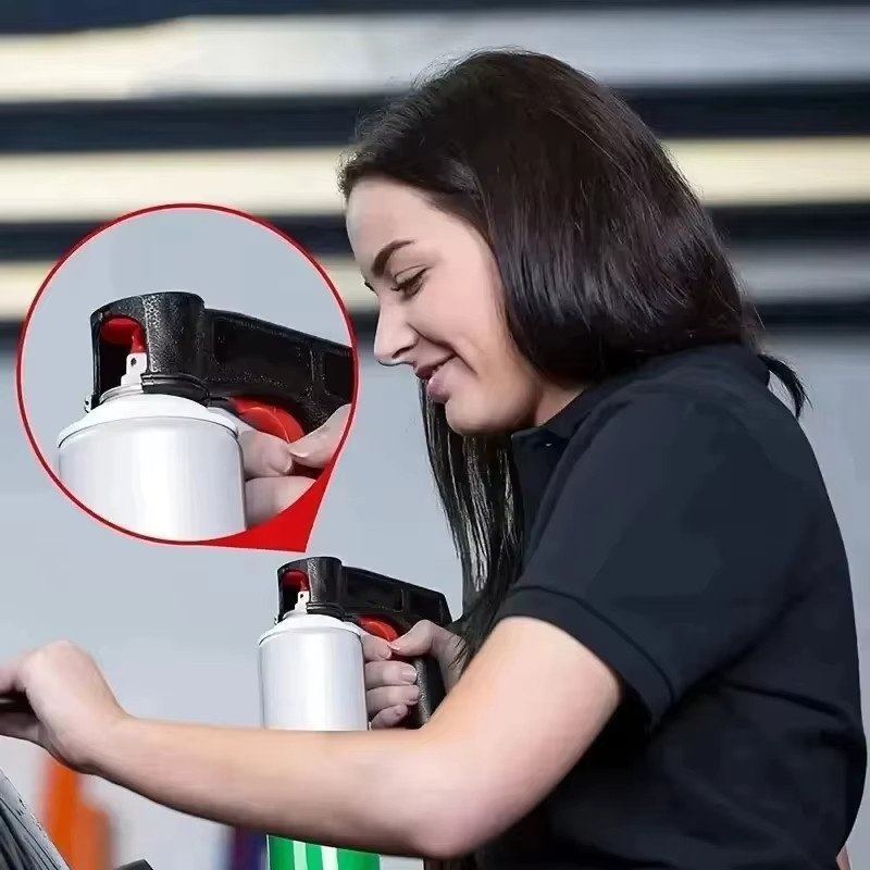 Tragbare Spraypistole aus Kunststoff mit Triggergriff für Aerosol-Farben in Schwarz - Bild 2