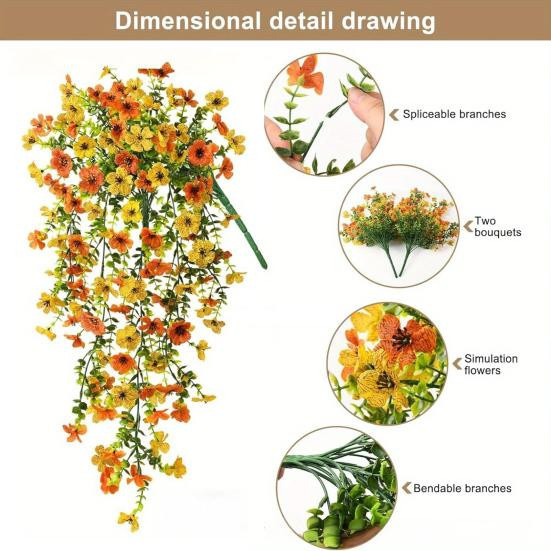 Künstliche Veilchenblume Puntos als Wandhänger aus Kunstseide, UV-beständig, Multicolor, 4 Stück - Bild 2