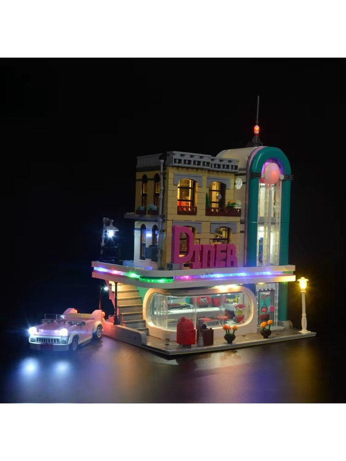 BlockGlow LED-Beleuchtungsset, Downtown Diner 10260, RGB, SMD - Bild 2