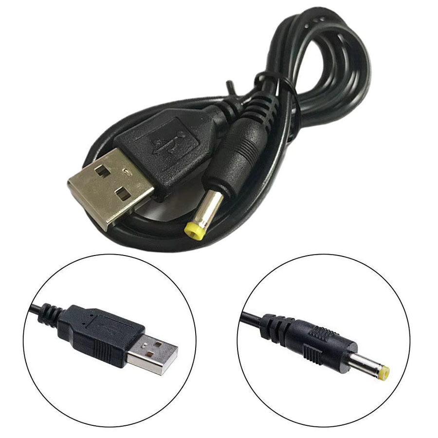 Sony USB zu DC Ladekabel für PlayStation PSP 1000/2000/3000 in Schwarz, 80 cm, 5V 1A, Steckergröße 4,0 x 1,7 mm - Bild 4