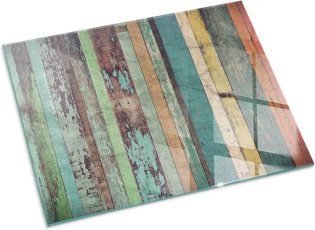 Tulup Glasplatte für Kamin und Öfen in Türkis, B: 80 cm, H: 60 cm - Bild 1