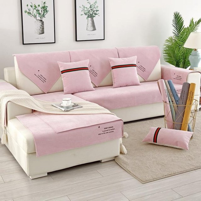 Wasserdichte und rutschfeste Sofa-Schutzhülle von BC-Warm Home in Pink, waschbare Polsterauflage für Wohnzimmer und Stühle, 1 Stück (45 cm Kissenbezug) - Bild 1