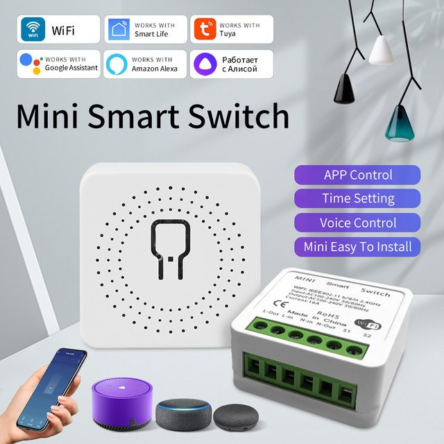 Tuya WiFi Smart Switch RF 433MHz Relais Modul mit 2-Wege-Steuerung in Weiß für Smart Life App, Google Home und Alexa - Bild 1