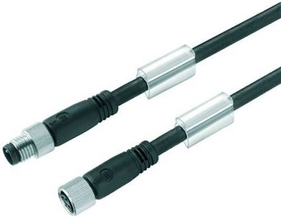 Weidmüller Sensor-Aktor-Steckverbinder M8 konfektioniert, Stecker gewinkelt und Buchse gewinkelt, schwarz, 10,00 m, 4 Polzahl - Bild 1