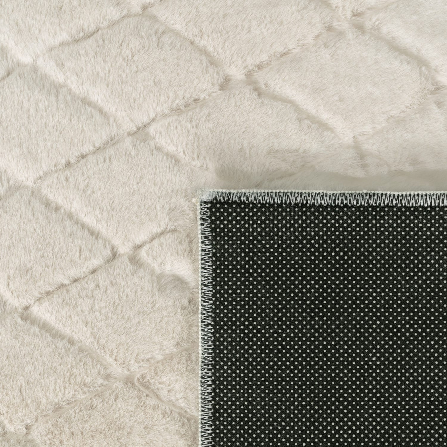Fellteppich Arnia in Creme und Beige mit High-Low-Effekt, rechteckig, B: 120 cm, L: 160 cm - Bild 3