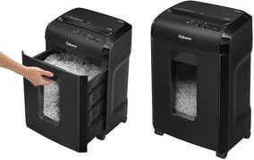Fellowes Powershred 10M Aktenvernichter in Schwarz mit Partikelschnitt 2 x 12 mm (P-5) - Bild 1
