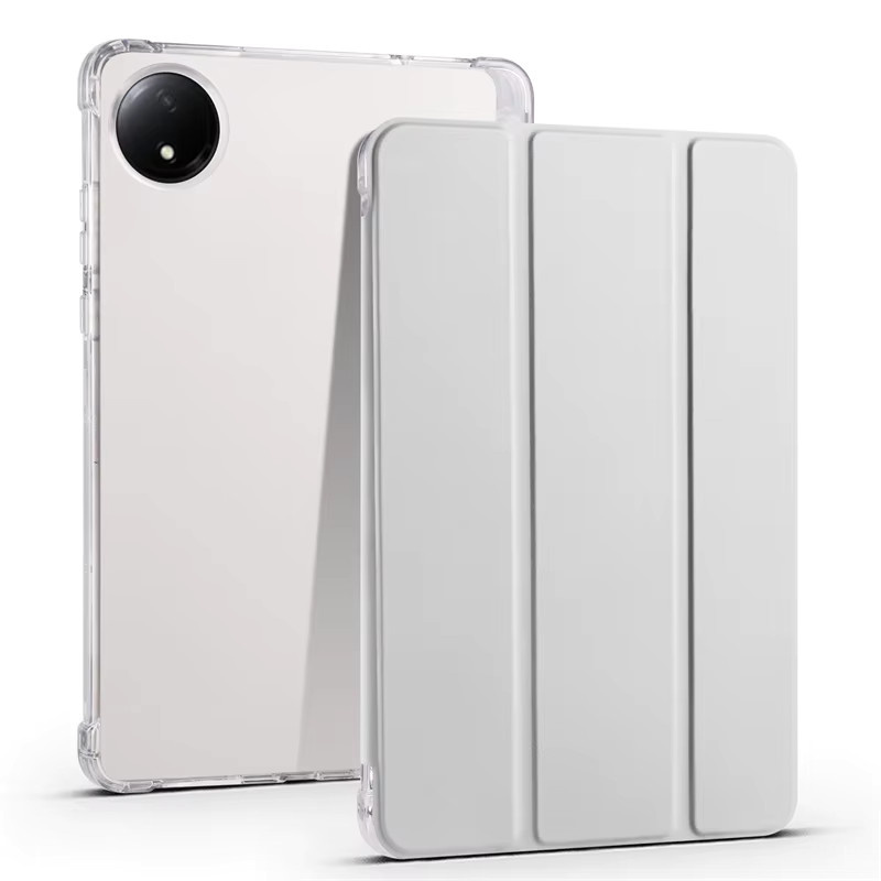 Huawei MatePad Mini Hülle mit Stifthalter und Ständer, weiche TPU-Rückseite, Transparent/Grau - Bild 1