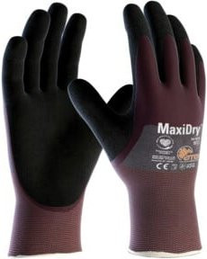 Arbeitshandschuhe MaxiDry 56-425 in Lila/Schwarz mit Nitrilbeschichtung nach EN 388 PSA II ATG Gr. 9 - Bild 1