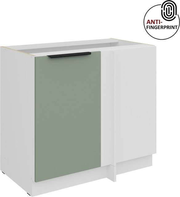 Küchen Eckschrank ARIA in Aquamarin matt mit Anti Fingerprint Effekt, Breite: 105 cm - Bild 1