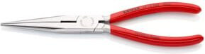 Knipex Flachrundzange Storchschnabelzange mit Schneide, Kunststoffbeschichtet, Rot, Länge: 200 mm - Bild 1