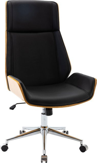TPFLiving Bürostuhl Bredow aus Kunstleder in Natura/Schwarz, moderner Drehstuhl für Home-Office mit Rollen, B/T/H: 63,0 x 60,0 x 121,0 cm - Bild 1