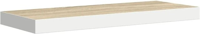 vidaXL Schweberegal in Eichen-Optik und Weiß, modern Wandregal aus MDF und Metall, B/T/H: 60 x 23,5 x 3,8 cm - Bild 1