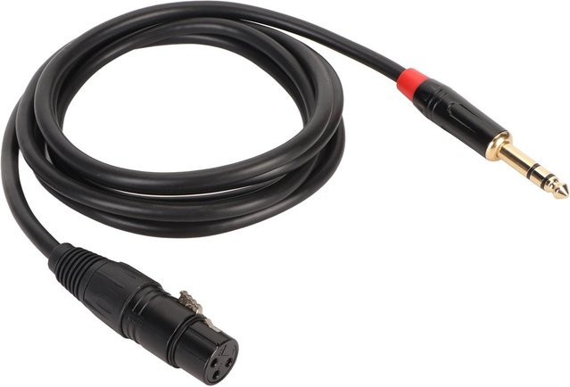 Andoer Mikrofonkabel XLR-Buchse auf 14 Zoll TRS symmetrisches Signalverbindungskabel, Schwarz, Länge: 2 m - Bild 1