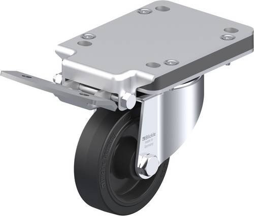 Blickle Lenkrolle LK-POEV 100R-3-IS mit Feststeller in Schwarz und Silber, Rad-Durchmesser: 100 mm, Tragfähigkeit: 200 kg - Bild 1