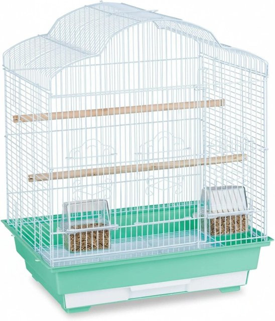 Relaxdays Vogelkäfig aus Stahl in Grün mit Zubehör, B/T/H: 56,5 x 46,5 x 35,5 cm - Bild 1
