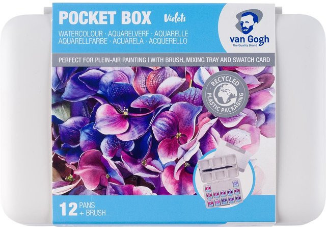 van Gogh Aquarell Set Rosa-Violett mit 12 Näpfchen in Pink und Purple - Bild 1