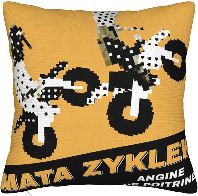 JMG Clothing Quadratischer Kissenbezug aus Polyester mit surrealem Grafikdesign in Gelb, B/B: 40 x 40 cm - Bild 1
