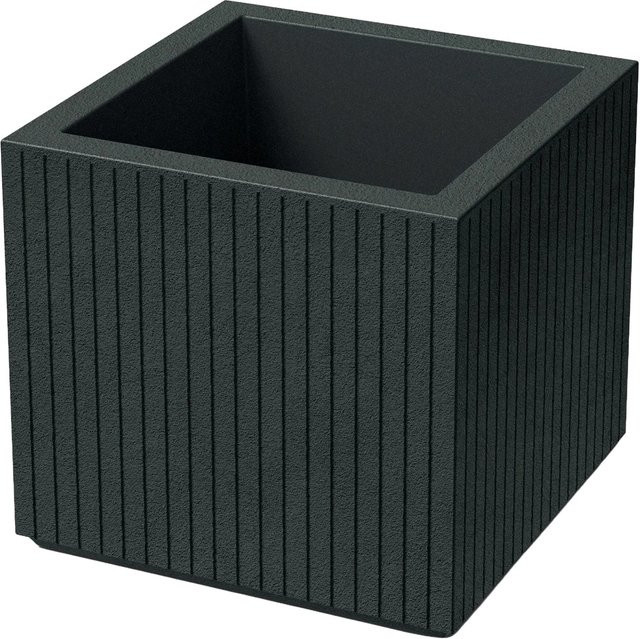 Prosperplast Blumentopf Coro Square in Charcoal, rechteckig und gerippt, B/T/H: 40 x 36 x 36 cm - Bild 1