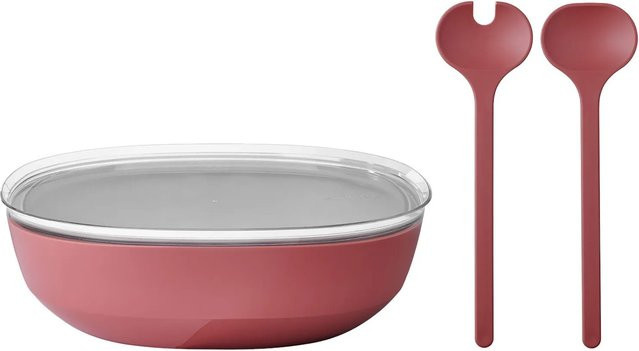 Mepal Silueta Servierschale mit Deckel und Salatbesteck 4000 ml in Pink/Purple - Bild 1