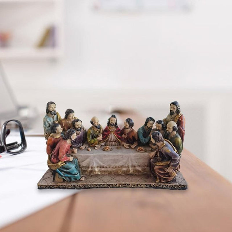 Kesoto Das Letzte Abendmahl Dekorative Statue aus Kunstharz in Mehrfarbig - Bild 1
