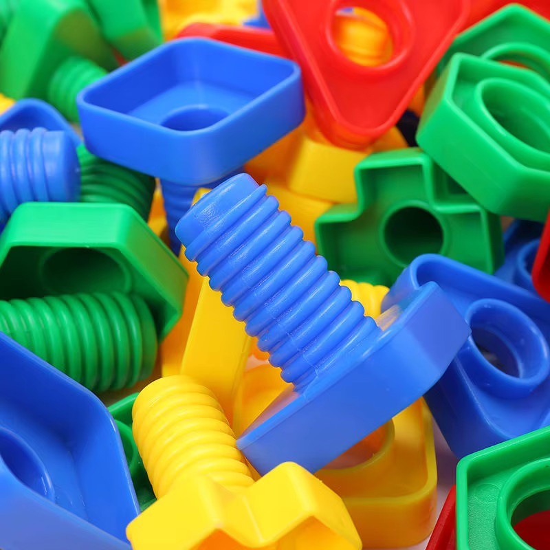soulbao Montessori Schrauben- und Muttern-Spielset, Buntes Schrauben-Zuordnungsspiel, Kunststoff - Bild 4
