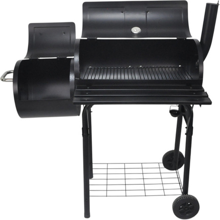 HARDIN Holzkohlegrill BBQ in Schwarz mit Thermometer, Warmhalterost und Edelstahlgriffen, B/T/H: 93 x 30 x 102 cm
