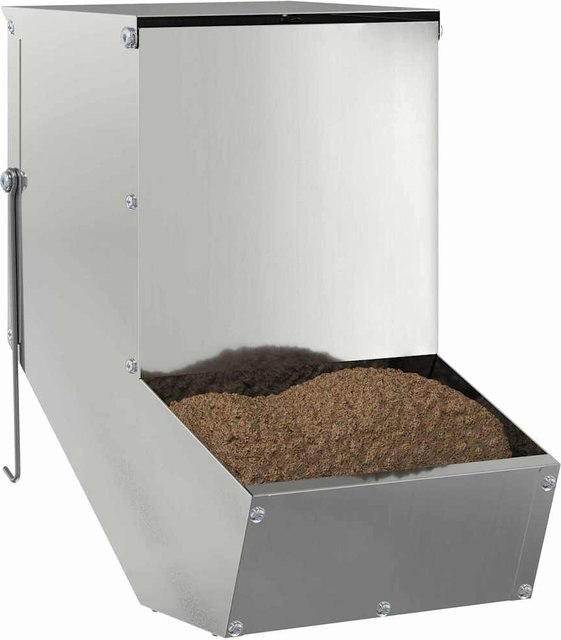 Kaninchenfutterautomat VD Home Furnishing aus verzinktem Stahl in Silber, H x B x T: 28,5 x 17,5 x 26 cm - Bild 1