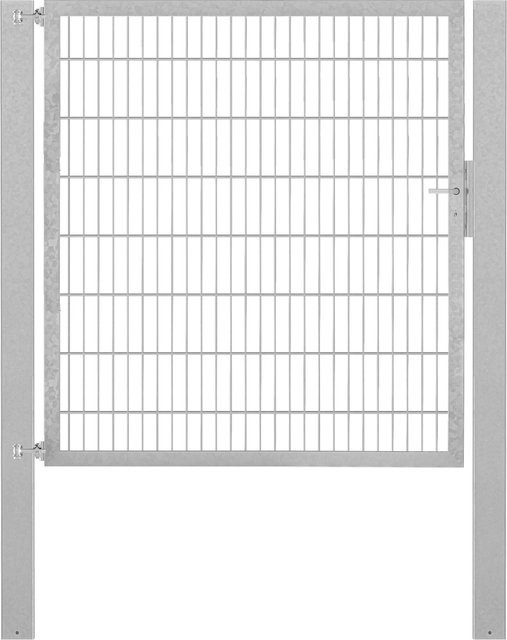 Einzeltor Flexo Plus in Grau aus Stahl mit Pfosten, Breite: 150 cm, Höhe: 160 cm, Pfosten: 100 x 100 cm - Bild 1