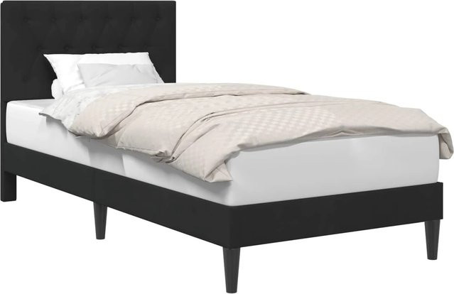 vidaXL Bettrahmen mit Kopfteil aus Samt in Schwarz, B/T/H: 80 x 200 x 84 cm - Bild 1