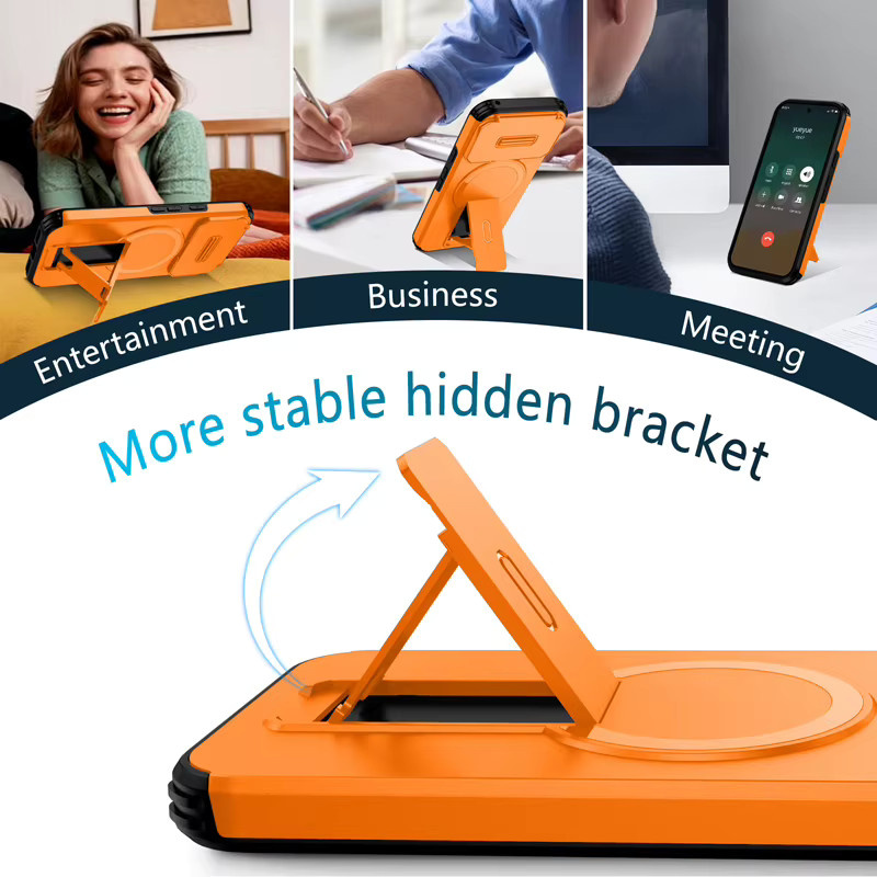 FaLi Qisubao Robuste Schutzhülle mit magnetischem Ständer für Google Pixel 10, 9 und 9 Pro, kompatibel mit MagSafe Wireless Charging, Orange oder Purple - Bild 6