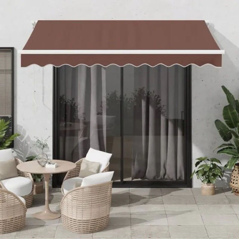 Manuelle Markise mit LED in Braun von Vidaxl, B x H: 300 x 250 cm - Bild 1