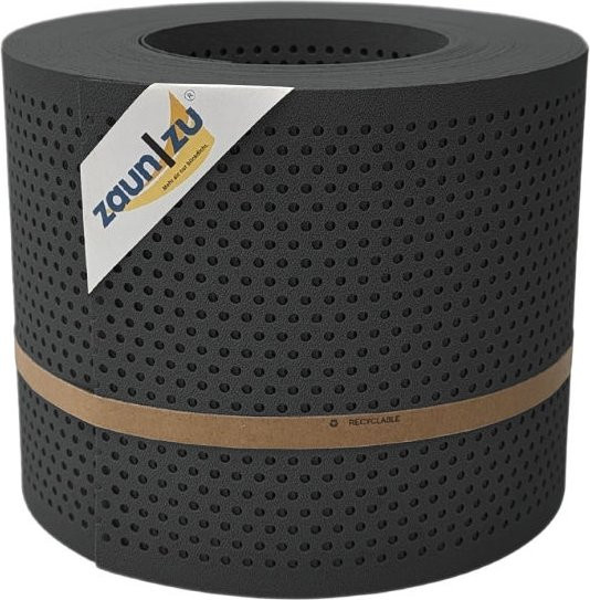 zaun zu Sichtschutzstreifen PP Premium gelocht semi-transparent Anthrazit 26m - Bild 1