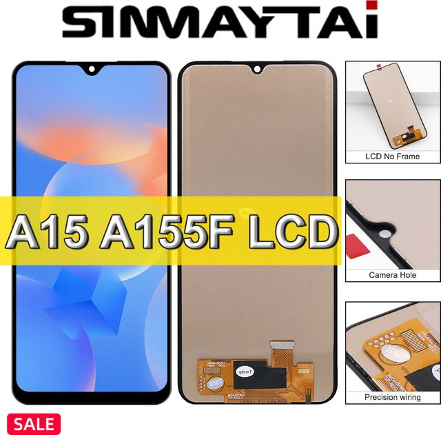 Samsung Galaxy A15 Ersatzdisplay mit Rahmen: 6,5 Zoll TFT OLED Touchscreen Digitizer in Schwarz für Modell A155F - Bild 1