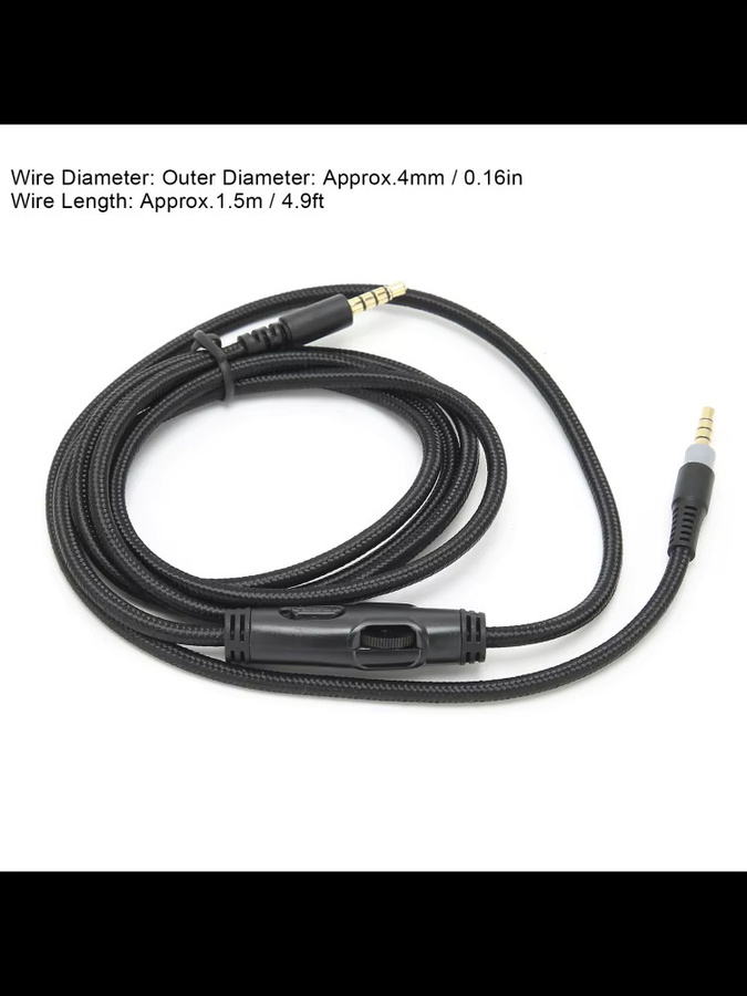 HyperX Audiokabel mit Lautstärkeregler, 3,5 mm Klinke auf Klinke, Schwarz - Bild 6
