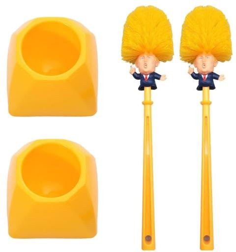 SUNJOY HOUSE Toilettenbürsten Set mit Basis in Gelb, 2er Pack, ergonomischer langer Griff für eine einfache Reinigung im Badezimmer - Bild 1