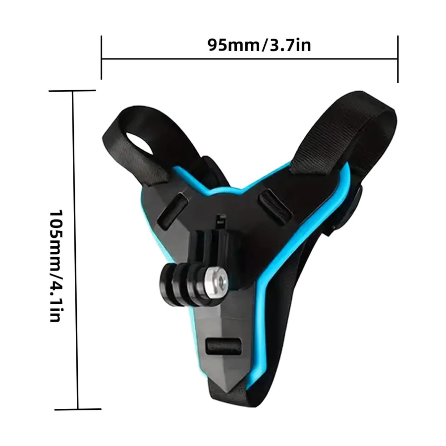 Motorrad Helm Kinn Halterung für GoPro Hero, DJI Osmo Action und Insta360 Action Kameras in Blau - Bild 2