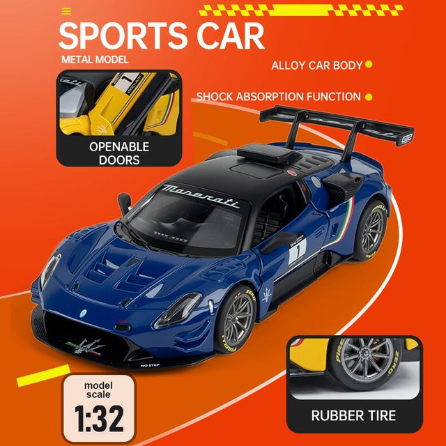RMZ city GT2 Supersportwagen Spielzeugmodell, 1:32, Gelb, Metall, Gummi - Bild 1