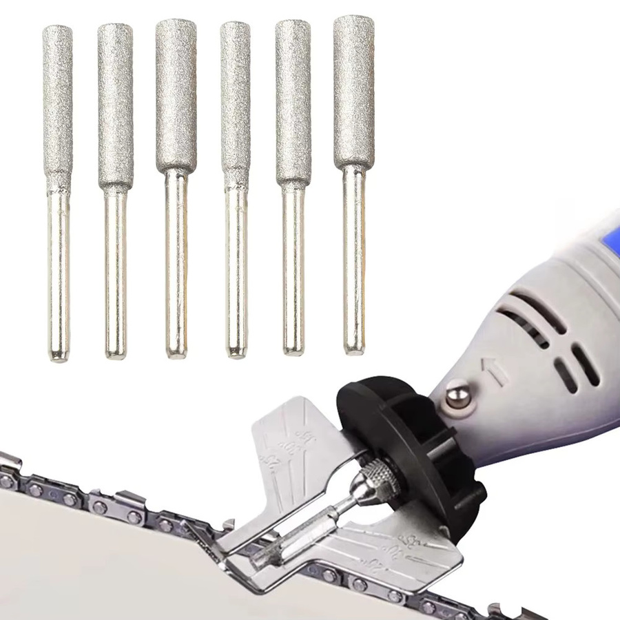 Vibratite 6er Set Kettensäge Spitzer zum Schärfen und Polieren in 4mm, 4,8mm und 5,5mm sowie 3mm Grat für Gravur und Schleifarbeiten in Silber - Bild 2