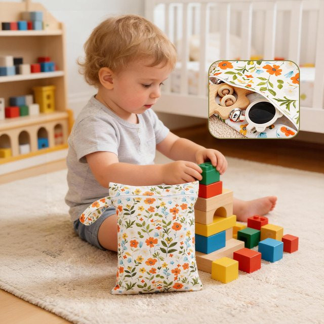 Wasserdichter Baby-Wickelrucksack von HappyFluent in Mehrfarbig mit Tragegurt - Bild 1