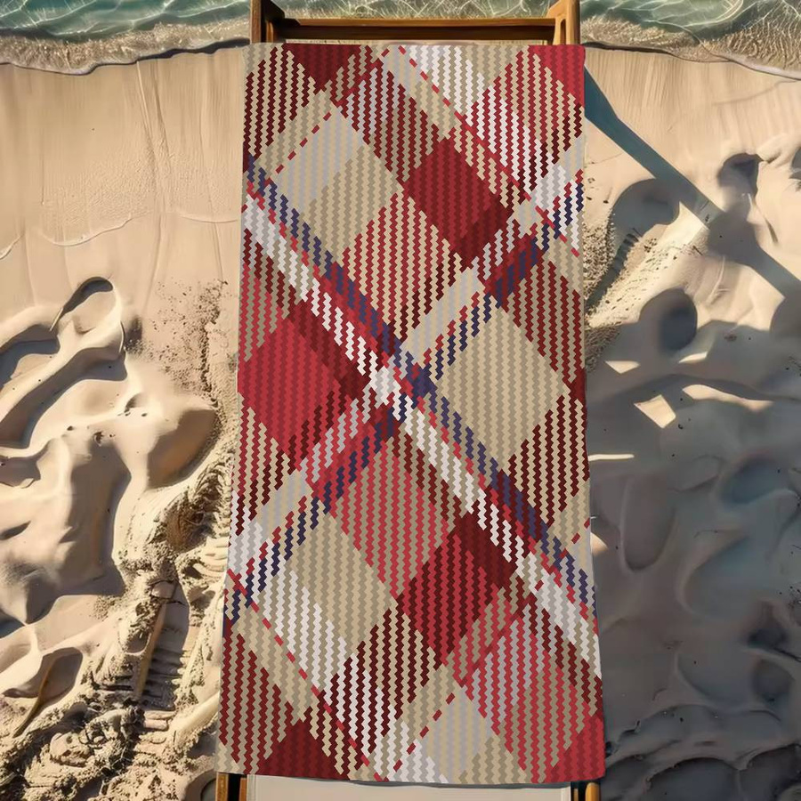 Ka Chen Muda Strandtuch mit schottischem Tartan-Print in Multicolor, schnelltrocknendes Mikrofaser-Badetuch für Strand, Pool und Yoga, Breite: 40 cm, Höhe: 60 cm - Bild 4