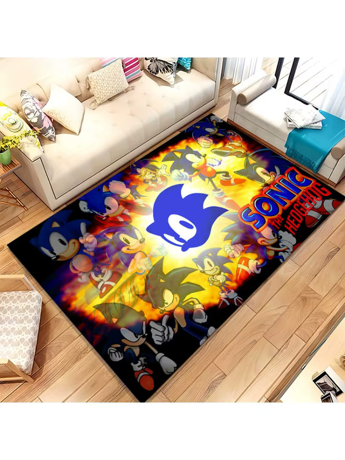 Potdemiel Retro S-Sonic Cartoon Games Wohnzimmer-Teppich, rutschfest, mehrfarbig, rechteckig - Bild 2