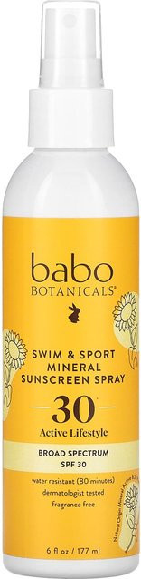 Babo Botanicals Swim & Sports Mineralischer Sonnenspray, LSF 30, 177 ml - Bild 1