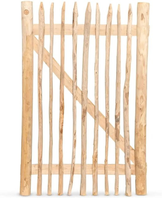Stiltreu Genageltes Staketenzaun-Tor aus Edelkastanienholz in Braun, Breite: 100 cm, Höhe: 150 cm - Bild 1