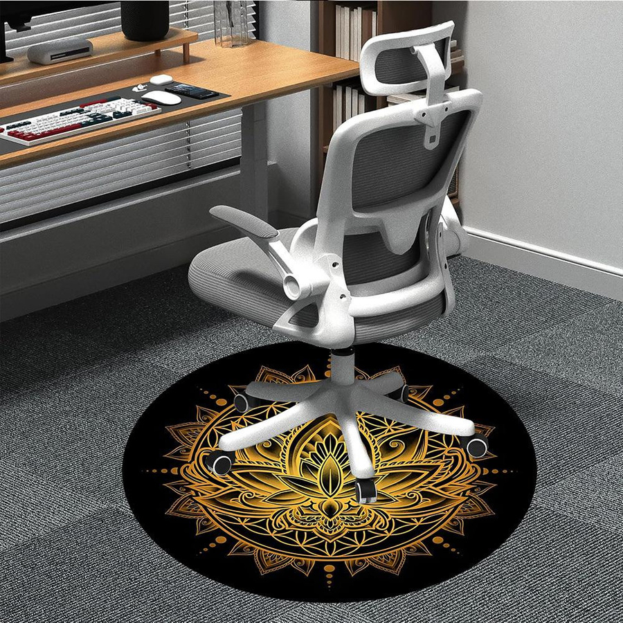 Runder Lotus Mandala Teppich von YglTwo in Multicolour, Durchmesser: 80 cm - Bild 5