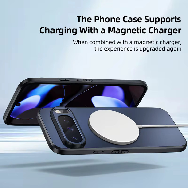 Magnetische Schutzhülle mit mattierter Oberfläche für Google Pixel 10, Pixel 9 Pro XL und Pixel 9A in Schwarz, kompatibel mit MagSafe für kabelloses Laden - Bild 5